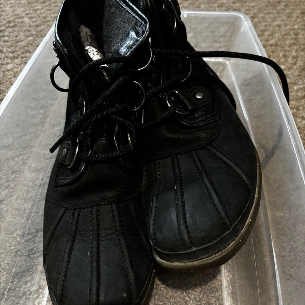 Black Lace-Up Ugg Boots